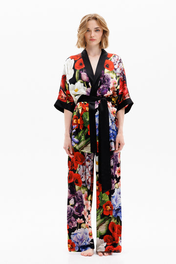 Wild Bloom Lounge Set in Black